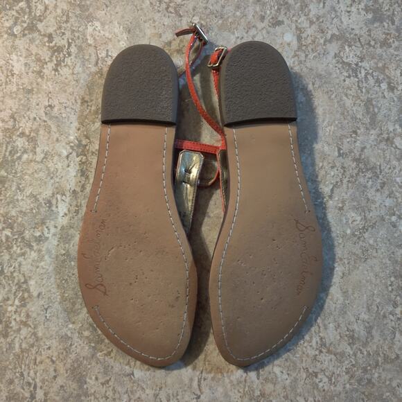 Sam Edelman Gigi Women's 9 M Burnt Orange Thong Sandal Snake Look Flats Heel - Picture 5 of 5